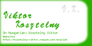 viktor kosztelny business card